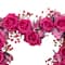 16" Pink Blooming Rose Buds Artificial Heart Shaped Valentine's Day Wreath
